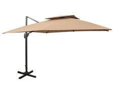 Cantilever Umbrella with Double Top 300x300 cm Taupe