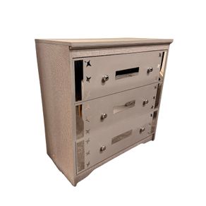 Grey Textured 3 Drawer Chest