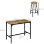 Five-Piece Industrial-Style Bar Table Set - Brown/Black Image 2