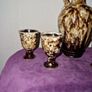 1950's French glazed ceramic wine jug and goblets Image 2