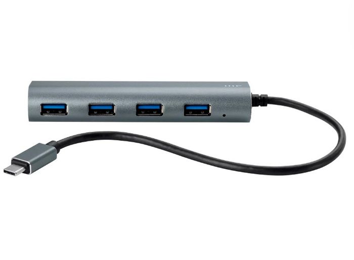 Brand new Monoprice SuperSpeed 4-Port USB-C Hub, Gray