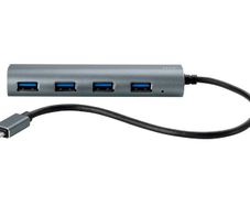Brand new Monoprice SuperSpeed 4-Port USB-C Hub, Gray