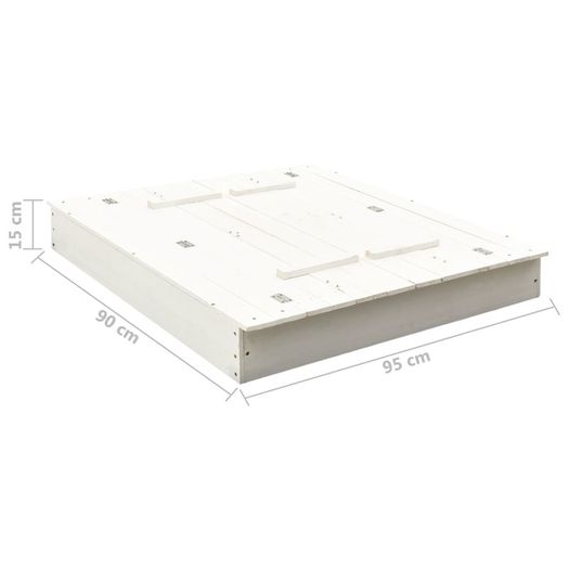 Sandbox Fir Wood White 95x90x15 cm