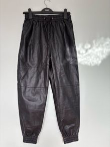Ladies leather look trousers