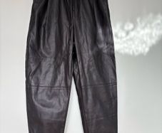Ladies leather look trousers