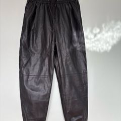 Ladies leather look trousers