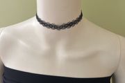 Black crochet necklace
