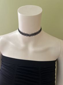 Black crochet necklace