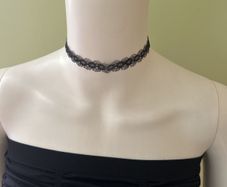 Black crochet necklace
