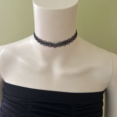 Black crochet necklace