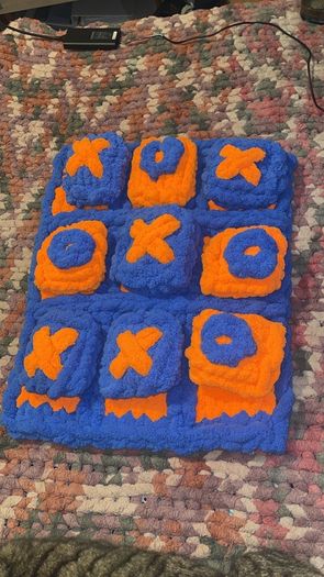 Chunky Knit Tic Tac Toe Game | Sensory Play Mat, Kids Gift | Handmade Soft Play