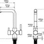 3 Way Water Filter Tap Kitchen Drinking Taps Sink Mixer Brass Swivel Spout with 2 Handles, Chrome Image 3
