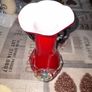 Beautiful Old Red Vase Fluted Top Rim with Handles Image 2
