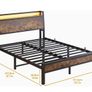 King Size Bed Frame with Charging Station and LED Lights Image 6