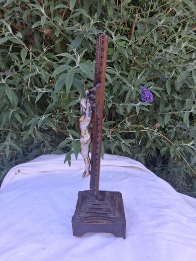 Art Nouveau Tramp Art Crucifix(Possibly WW1)