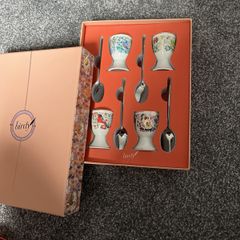 Tipperary crystal egg cups & spoons