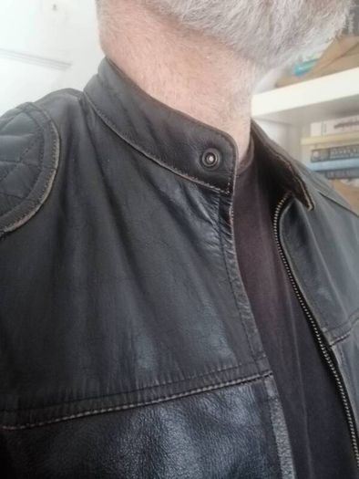men's retro biker leather jacket
