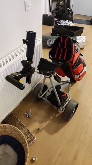 Confidence golf bag and powakaddy compact electric trolley