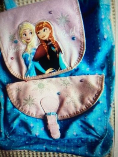 Child's light Back pack Blue with Frozen. logo.