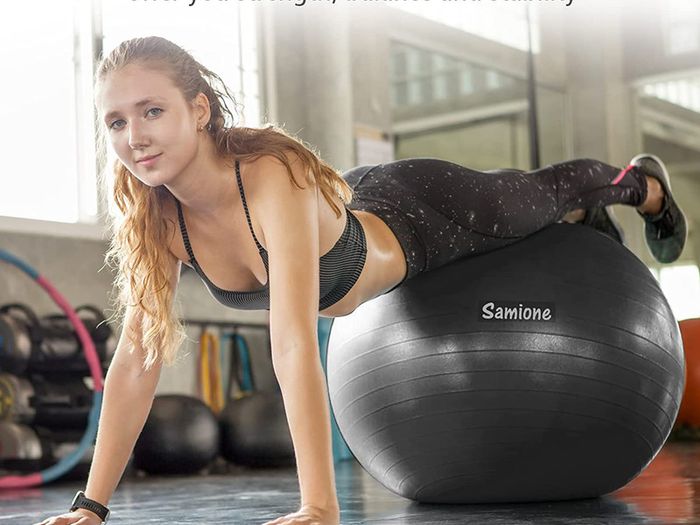 _Gymnastics Ball, Ultra-Thick Anti-burst Yoga Fitness Ball with Air Pump, 65cm Fitness Ball for Yoga Pilates, Gym Sport