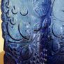 Set Of 5 Vintage Blue Fruit Embossed Design Tumblers / 5 glasses / Neiman Marcus / 1970s Image 2