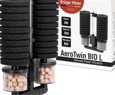Kruger Meier AeroTwin BIO L - Internal Sponge Filter with Biological Filtration 3W, 60-120 L
