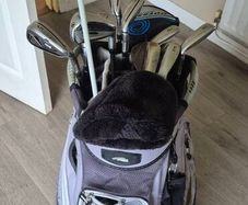 full set of golf clubs (m4 irons in great condition)and range finder