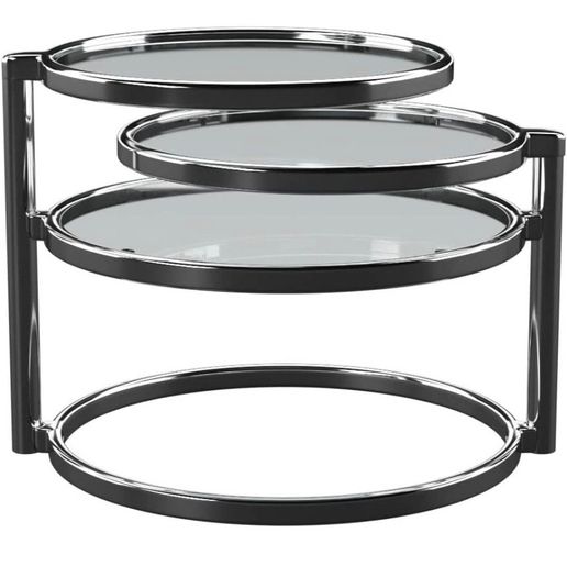 Eterntity Glass Coffee Table Frames with Swivel Motion, Chrome/Clear, 58x50x43 cm (FREE POSTAGE)