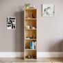 Oxford 5 Tier Cube Bookcase, Oak Wooden Shelving Display Storage Unit Office Living Room Furniture Image 3