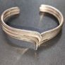 Vintage 925 Sterling Silver Cuff Bangle Modernist style Image 2