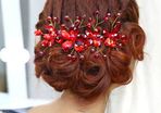 Red Flower Crystal Bridal Hair Accessories