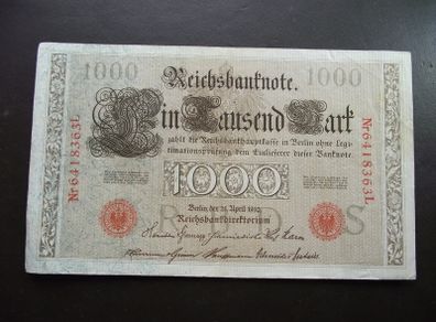 Germany. Reichsbanknote. 1000 Mark (21.04.1910)