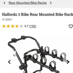 Halfords 3 bike rear mounted bike rack