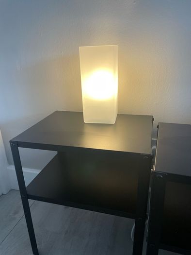 Bedside tables and lamps