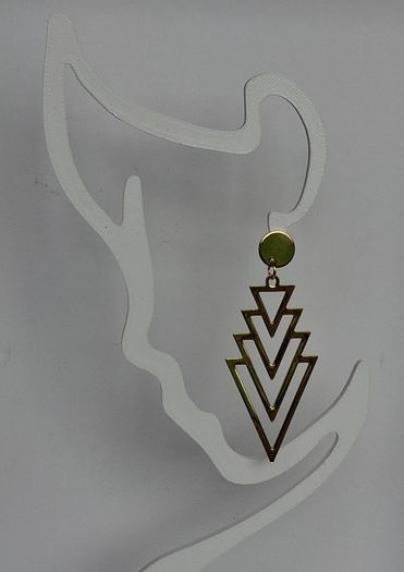Gold Chevron Geo Hollow Out Earrings