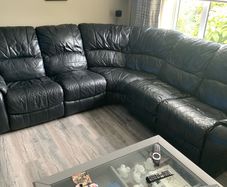 Black Leather Corner Sofa