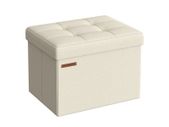 Folding Stool with Storage 31 x 41 cm cream white