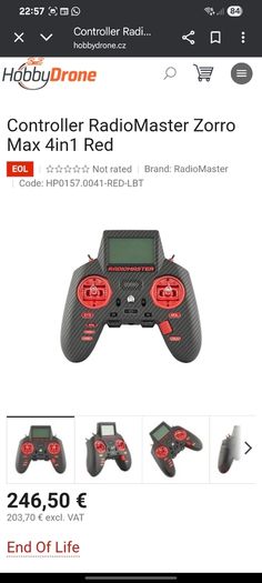 Radiomaster Zorro MAX Red + TBS Tracer Never Used