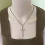 Cross silver tone necklace Image 3