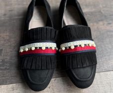 Kurt Geiger London 5/38 UK Black Suede Loafers Gives such a Gucci vibe
