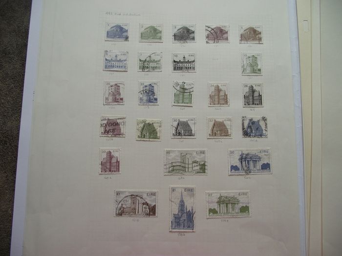 A Collection Of Irish Stamps On 22 Loose Pages
