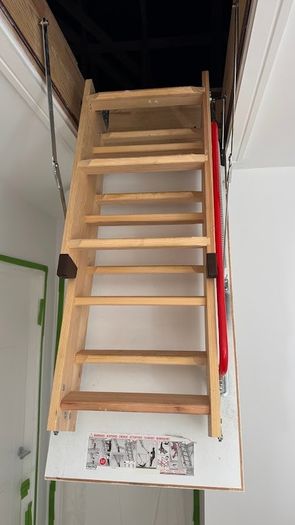 Used Fakro Loft Ladder/Attic Stairs 55x120 LTK Energy Saver 280cm Floor To Ceiling, 66mm Insulated Hatch