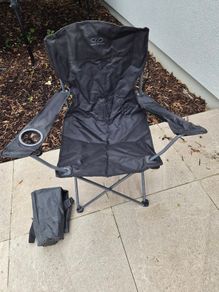 Set of 4 Highlander Edinburgh Folding Camping Chairs Black