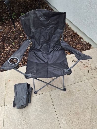 Set of 4 Highlander Edinburgh Folding Camping Chairs Black