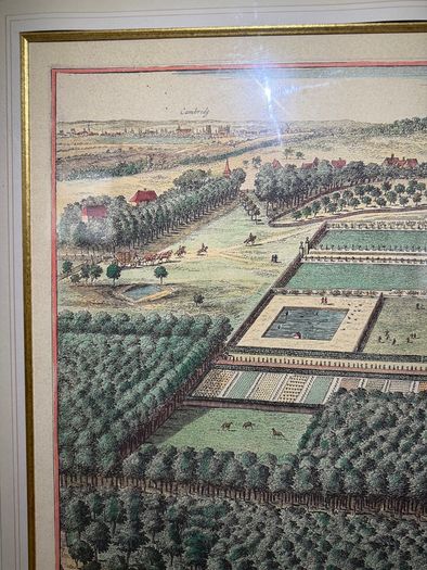 Pair of Very Large Reproduction Prints (4ft 6in x 3ft 9in) - Madingley Hall, Cambridge after Kip & Knyff (1707)