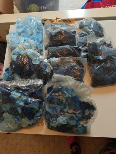 blue navy fake flowers silk faux artificial flowers bundle wholesale