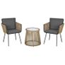 3 PCS Webbed Wicker Rattan Patio Furniture Conversation Bistro Set 2 Chairs 1 Coffee Table w/ Metal Legs for Garden, Backyard, Deck Image 9