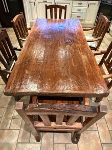 Dining table with 6 chairs genuine oak