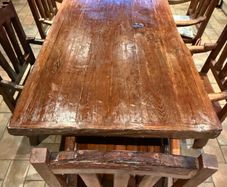 Dining table with 6 chairs genuine oak