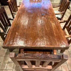 Dining table with 6 chairs genuine oak